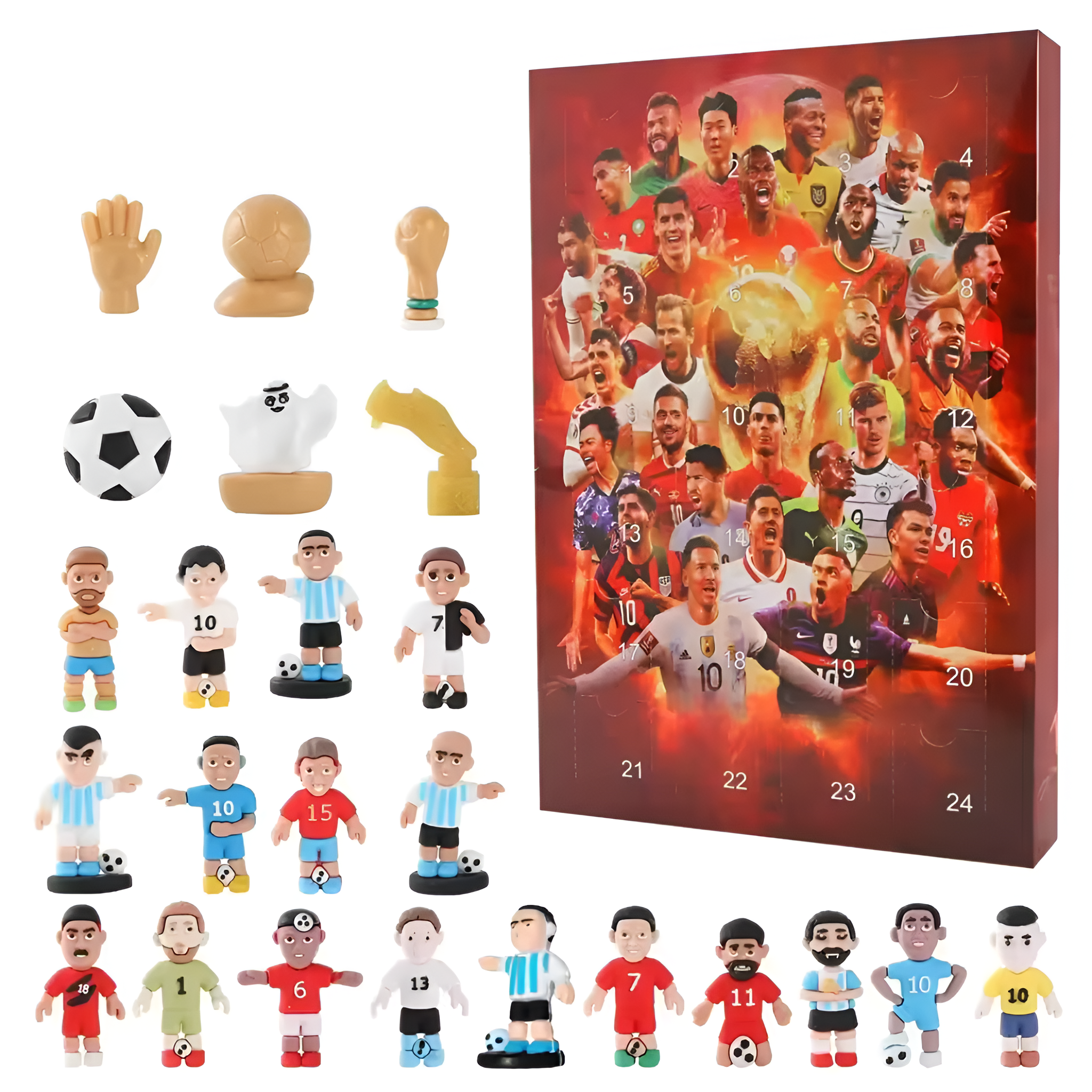 Soccer Holiday Countdown Calendar With Collector Figure Set