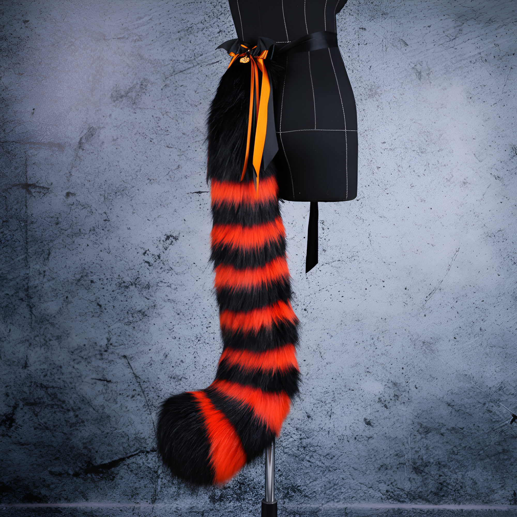 Ribbon Tied Blush Fur Tail