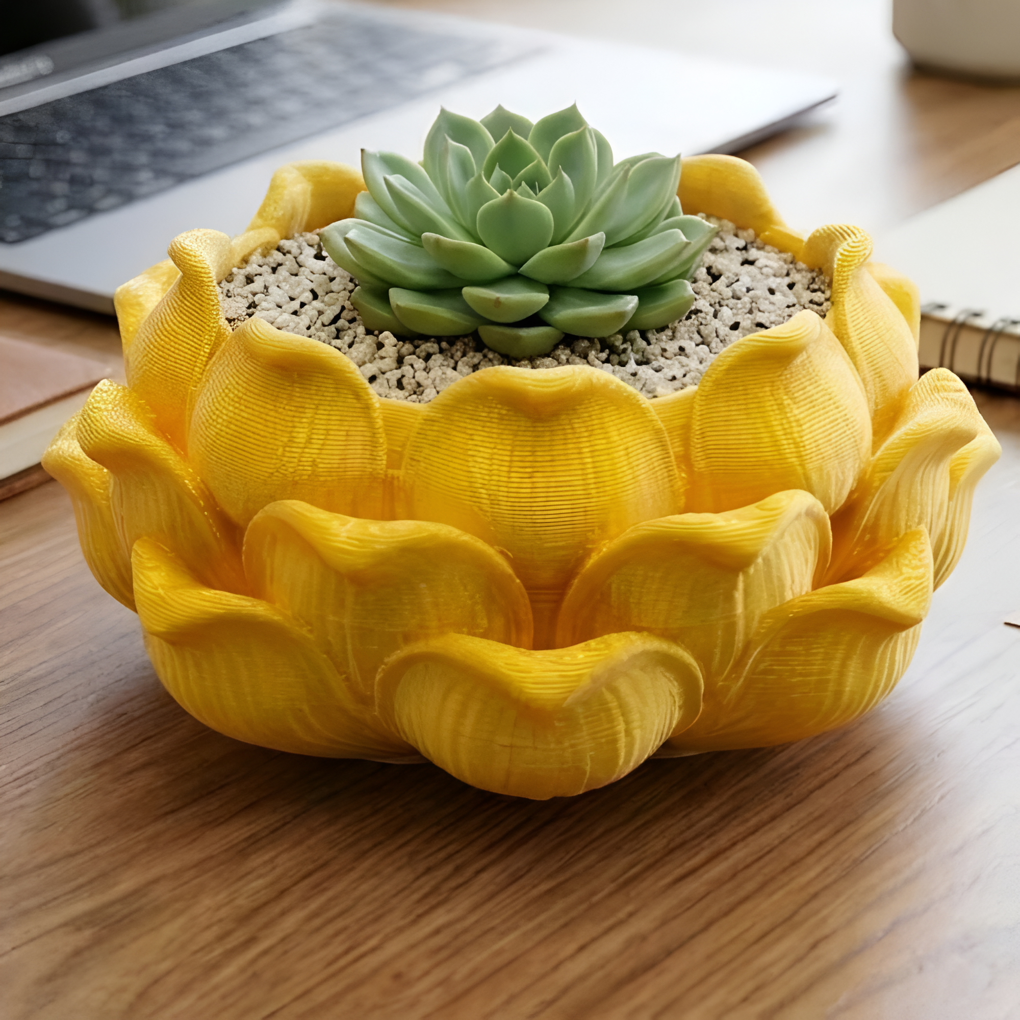 Lotus Flower Decorative Plastic Planter Pot For Succulents And Cactus