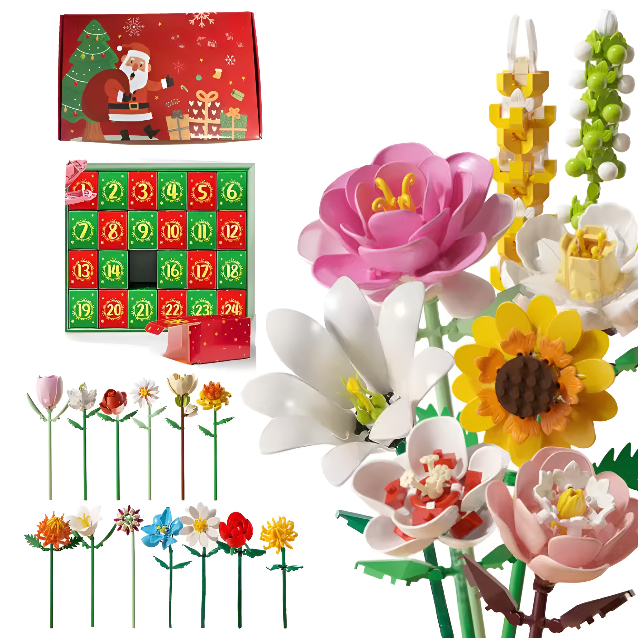 Flower Building Block Advent Calendar With Daily Sets