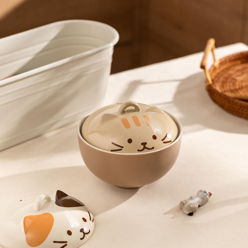 Ceramic Soup Bowls with Cat Lid - Grafton Collection
