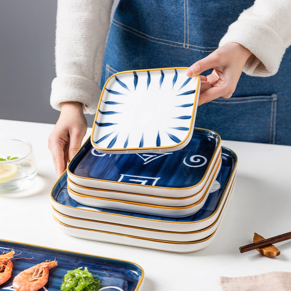 Flat Blue Plates - Grafton Collection