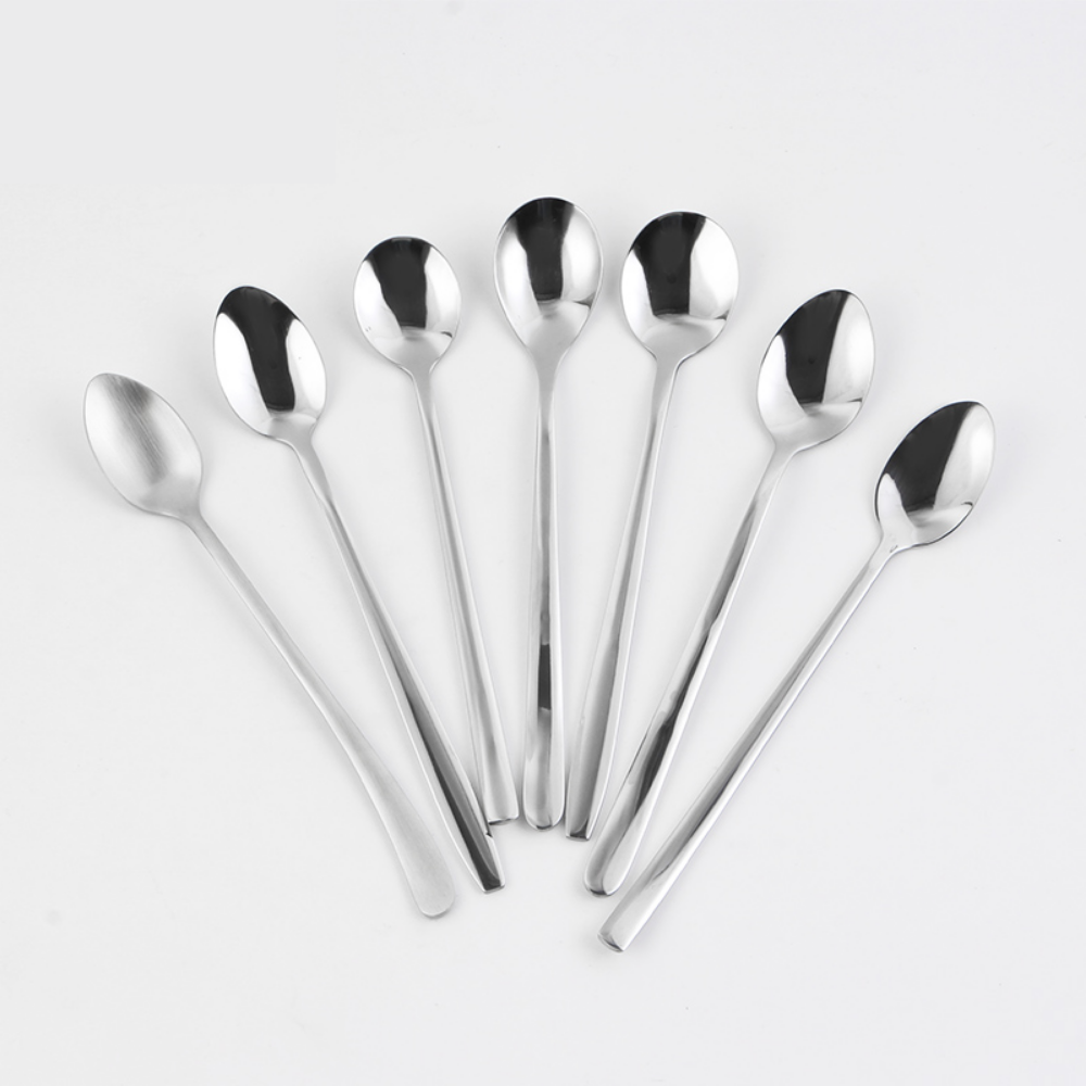 Stainless Steel Long-Handle Dessert Spoons - 4 Pieces - Grafton Collection