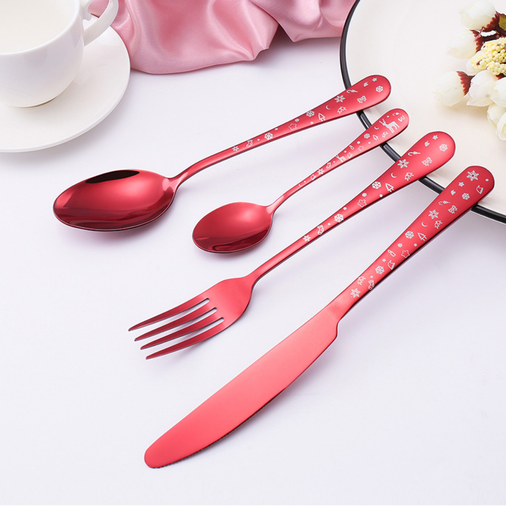 Stainless Steel Christmas Cutlery Set - Grafton Collection