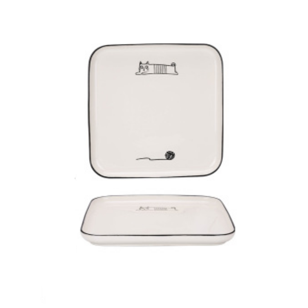 Black Border Ceramic Plates - Grafton Collection