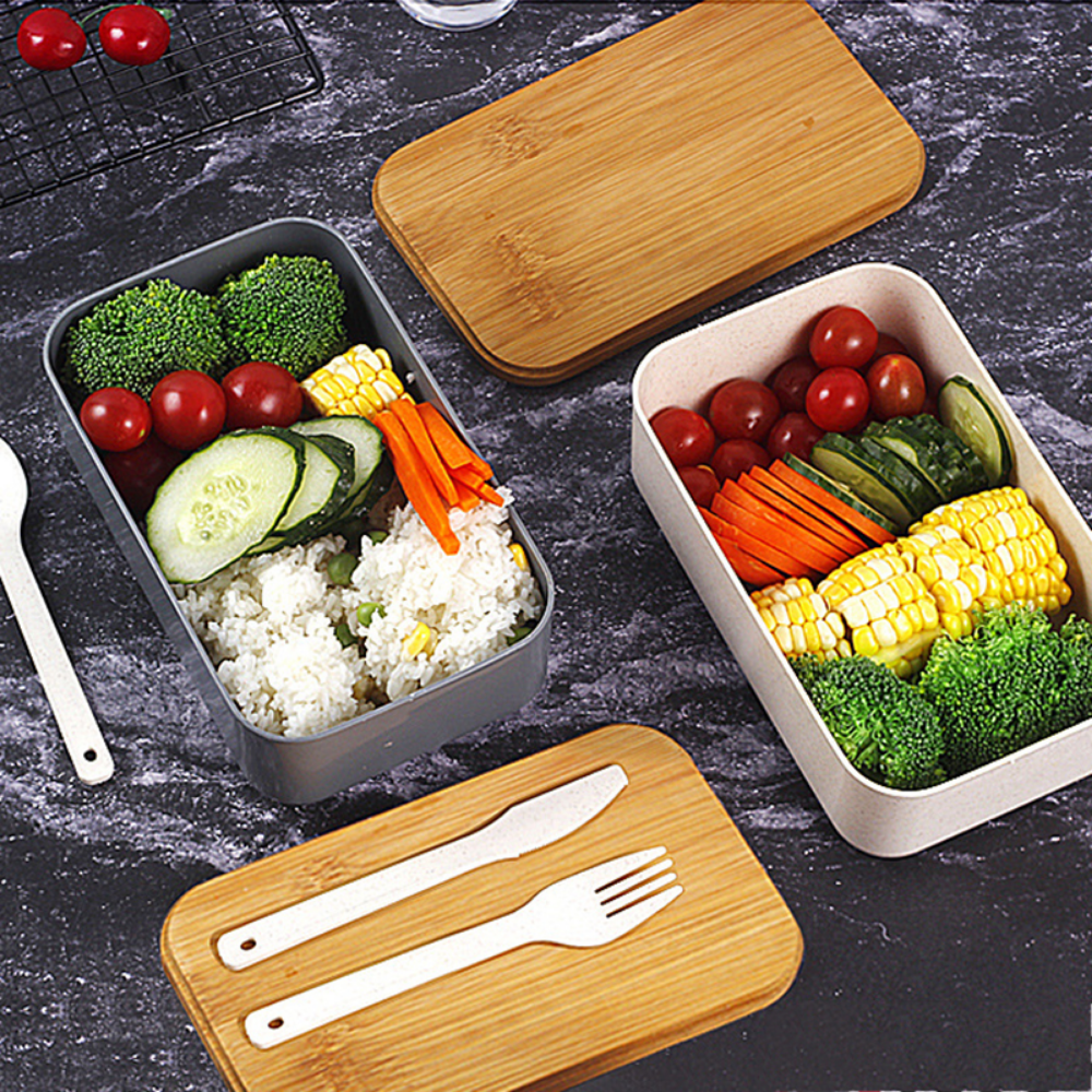 Bamboo Lunch Box With Cutlery & Lid - Grafton Collection