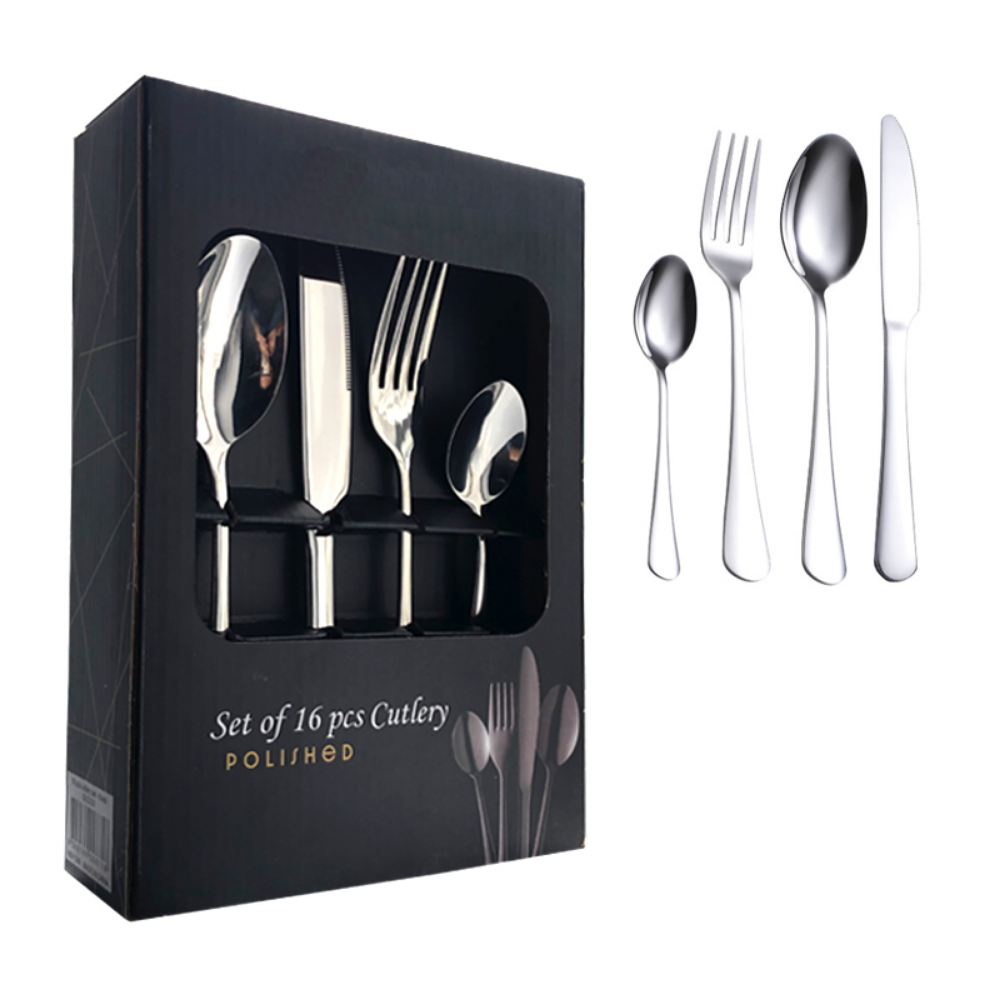 Stainless Steel Flatware Set - 16 Pieces - Grafton Collection