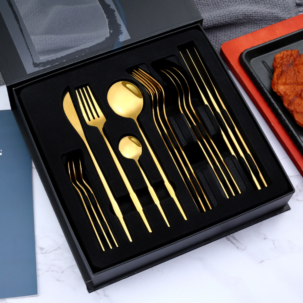 Stainless Steel Long Handle Cutlery Set - Grafton Collection
