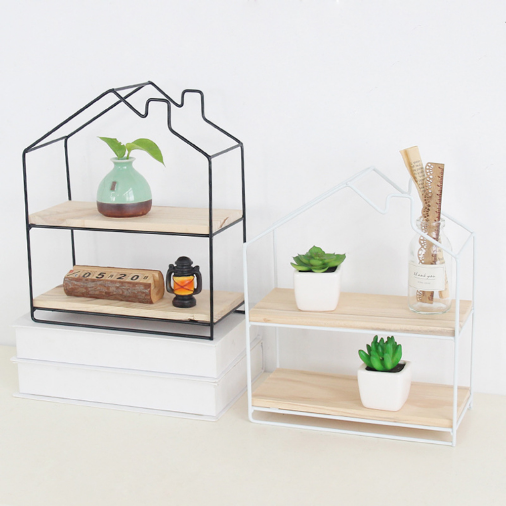 Modern Styled Iron Wall Shelf Decorative Storage Rack - Grafton Collection