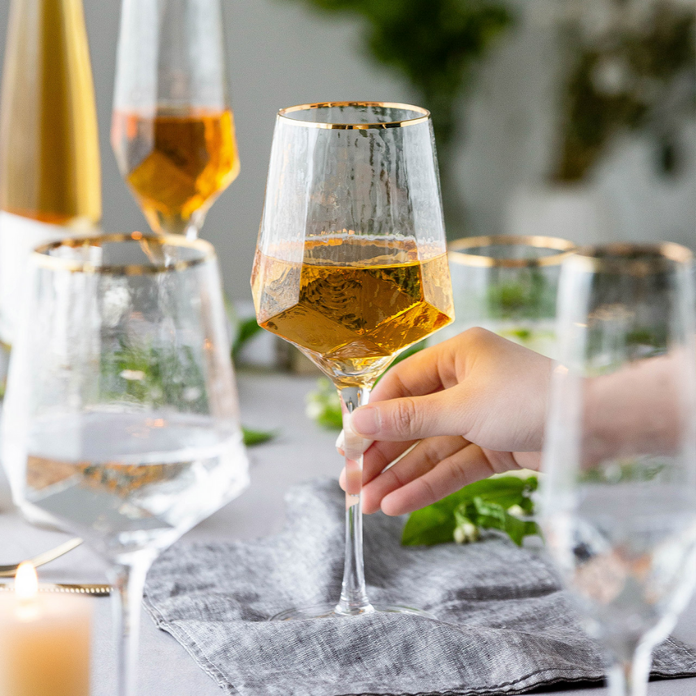 Gold Rim Wine Glasses - Grafton Collection