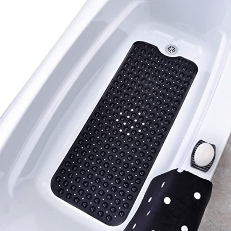 Extra Long Bath Tub & Shower Mat,Wet Floor Non-Slip for Elderly & Kids Bathroom, Longer Than Standard Bathtub Mats, Suction Cups, Drain Holes, Machine Washable - Grafton Collection