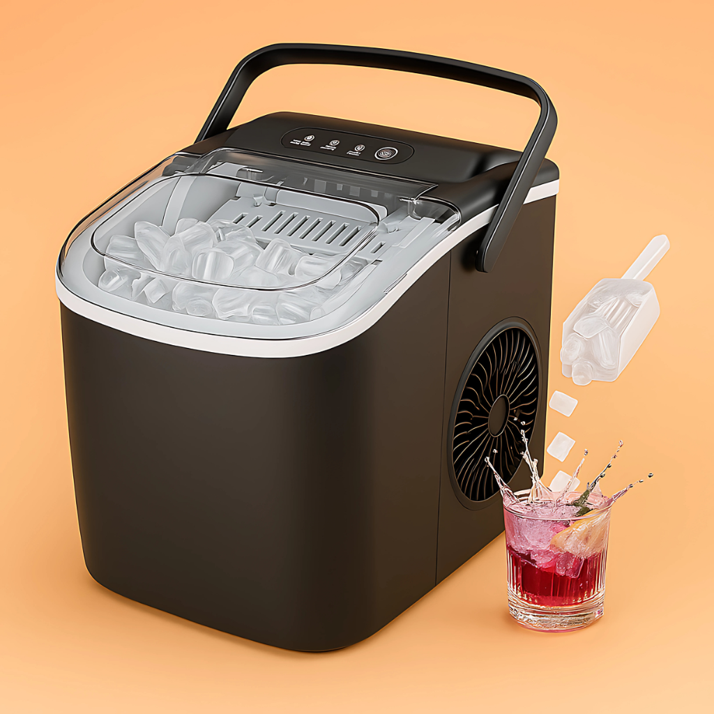 Countertop Ice Maker Machine With Handle Basket And Scoop