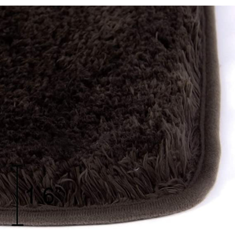 Brown Bathroom Rug Non Slip Bath Mat - Water Absorbent Soft Microfiber Shaggy Bathroom Mat Machine Washable Bath Rug for Bathroom Thick Plush Rugs for Shower - Grafton Collection