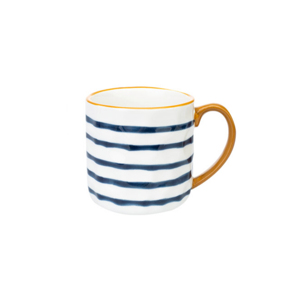 Blue Ceramic Mugs + Spoon - Grafton Collection