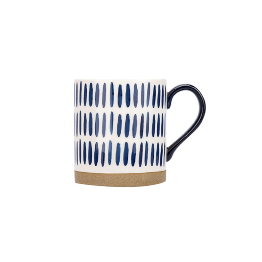 Hand-Painted Blue Ceramic Mugs - Grafton Collection