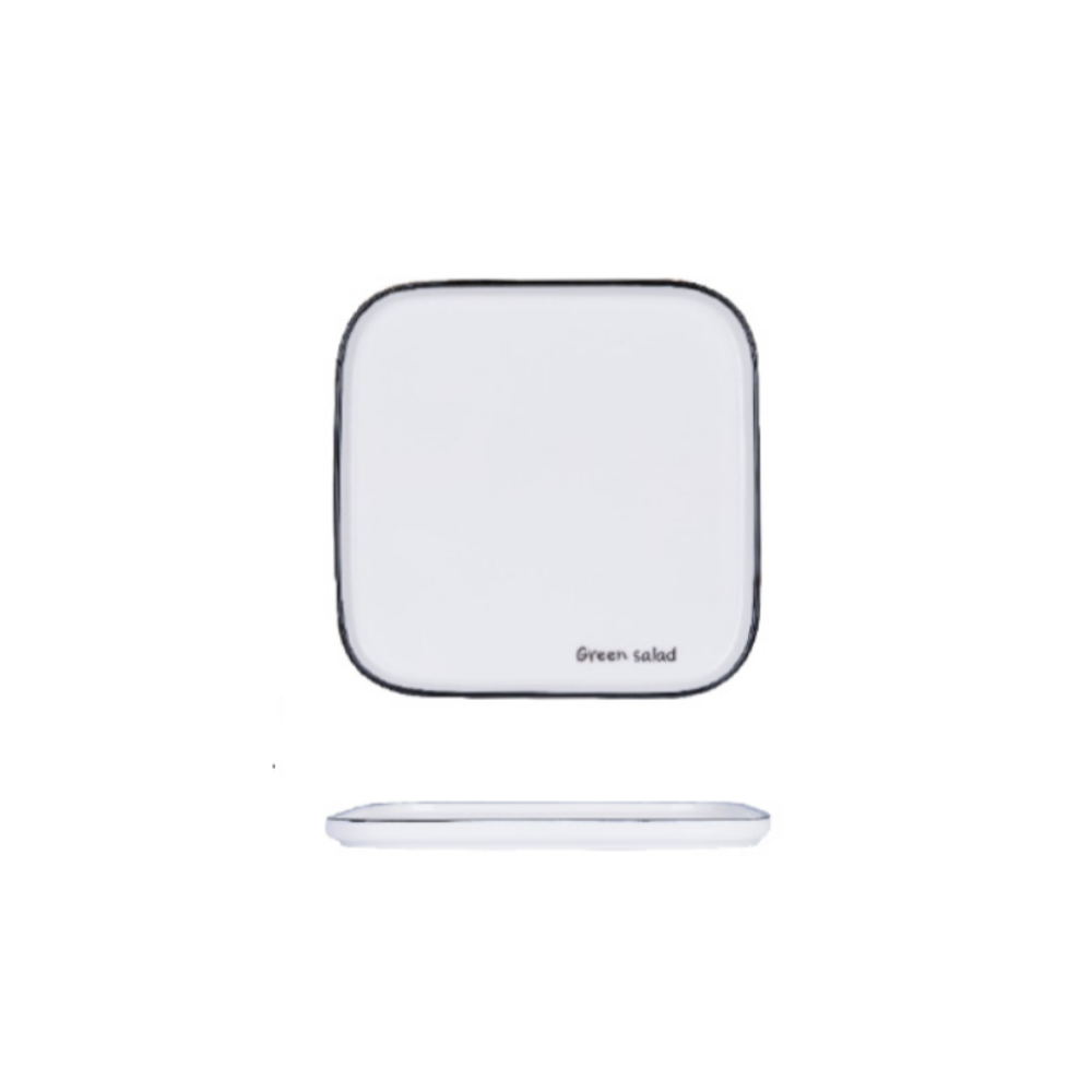 Black Border Ceramic Plates - Grafton Collection