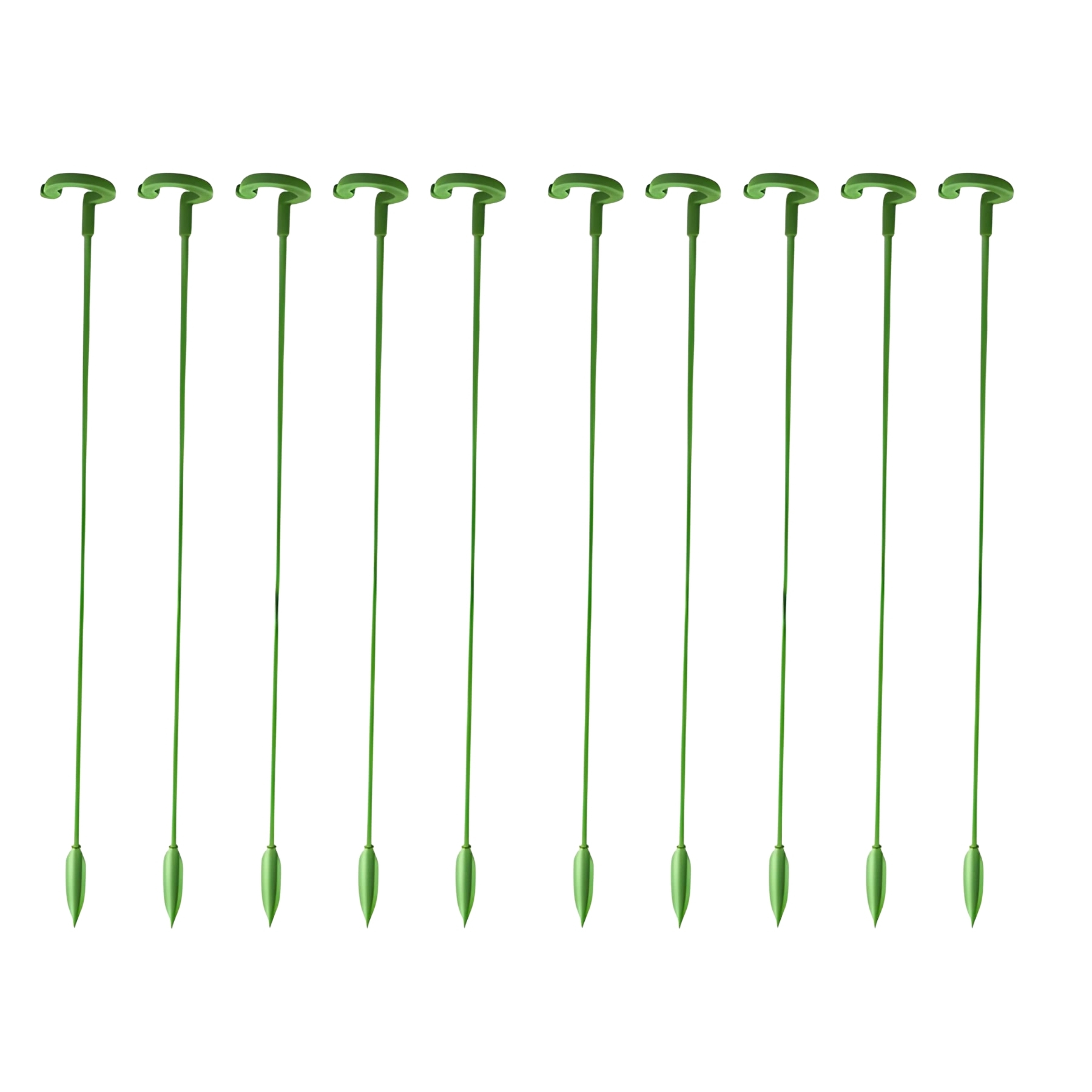 10 Piece Green Plant Support Stakes For Flower Pot Holders