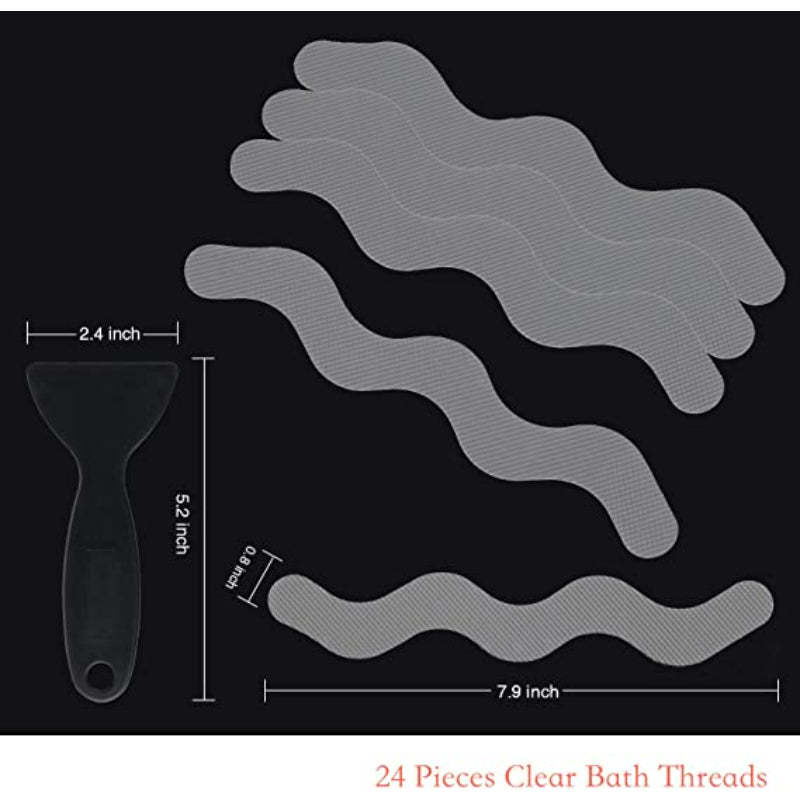 Patented Anti Slip Shower Stickers-Safety Bathtub Strips Adhesive Decals with Premium Scraper for  Bath Tub Shower Stairs Ladders Boats - Grafton Collection