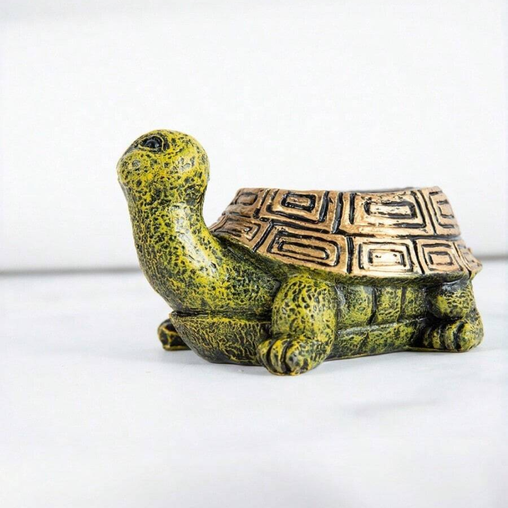 Turtle Shaped Resin Succulent Planter For Office Desk And Home Decor