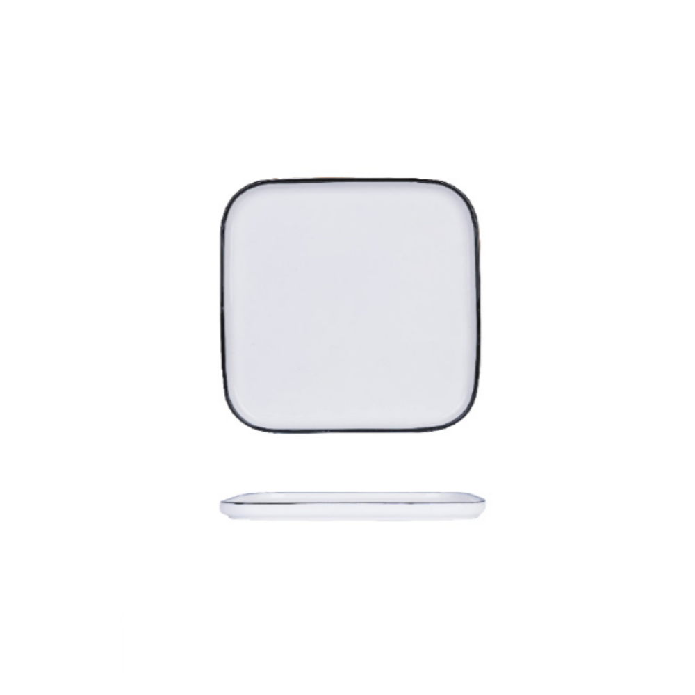 Black Border Ceramic Plates - Grafton Collection