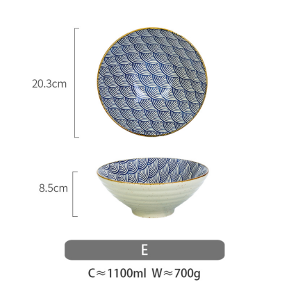 Japanese Style Floral Noodle Bowl - Grafton Collection