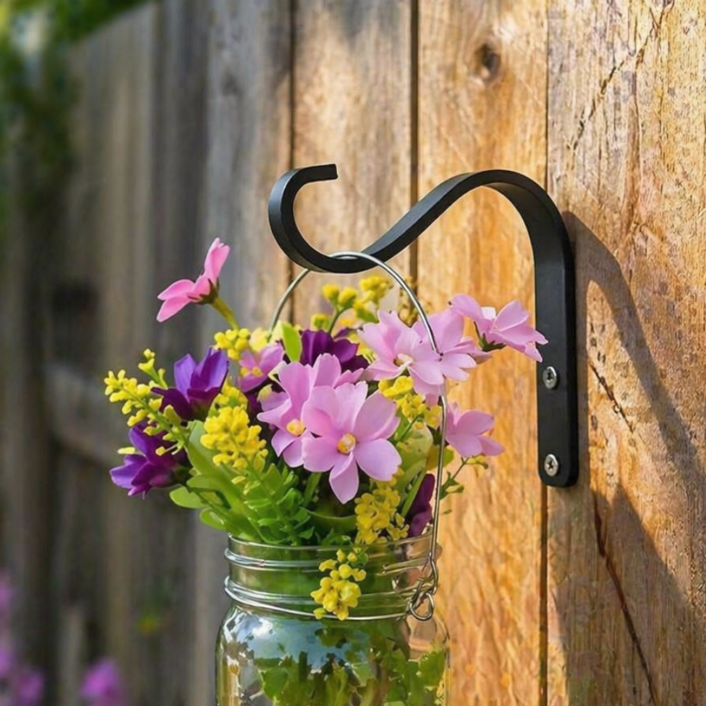 Forged Iron Wall Hooks For Hanging Plants And Lanterns