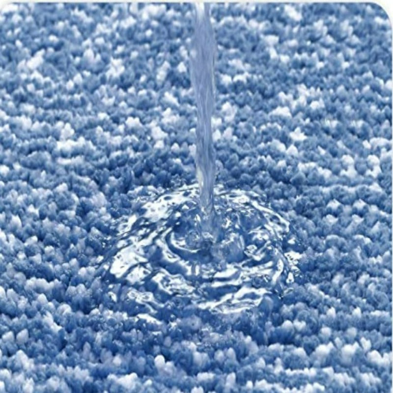 Blue Colored Non Slip Bath Mat-Soft and Water Absorbent Rug, Machine Washable Plush Mat for Bathroom, Laundry Room and Living Room - Grafton Collection