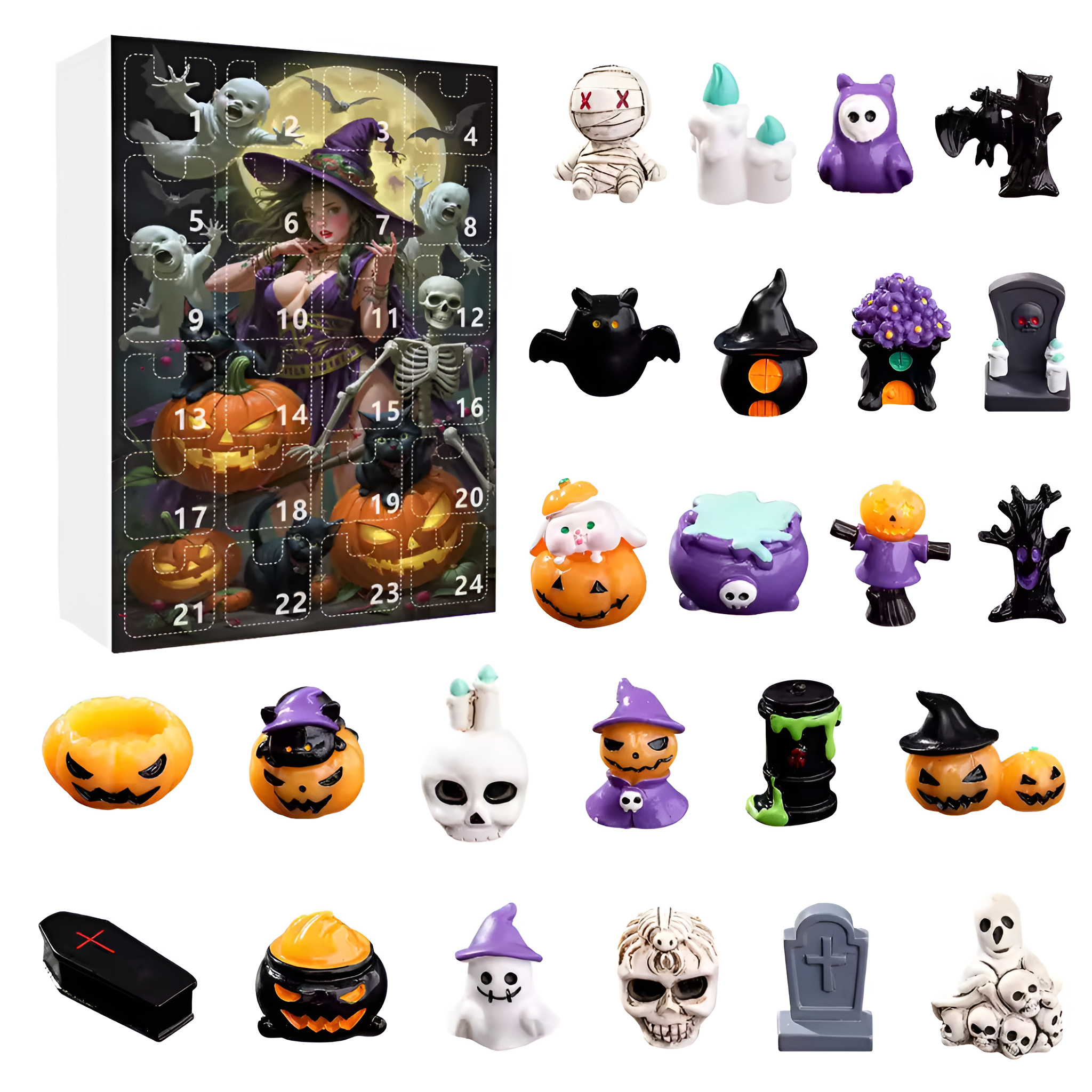 Halloween Advent Calendar With Daily Resin Display Figures