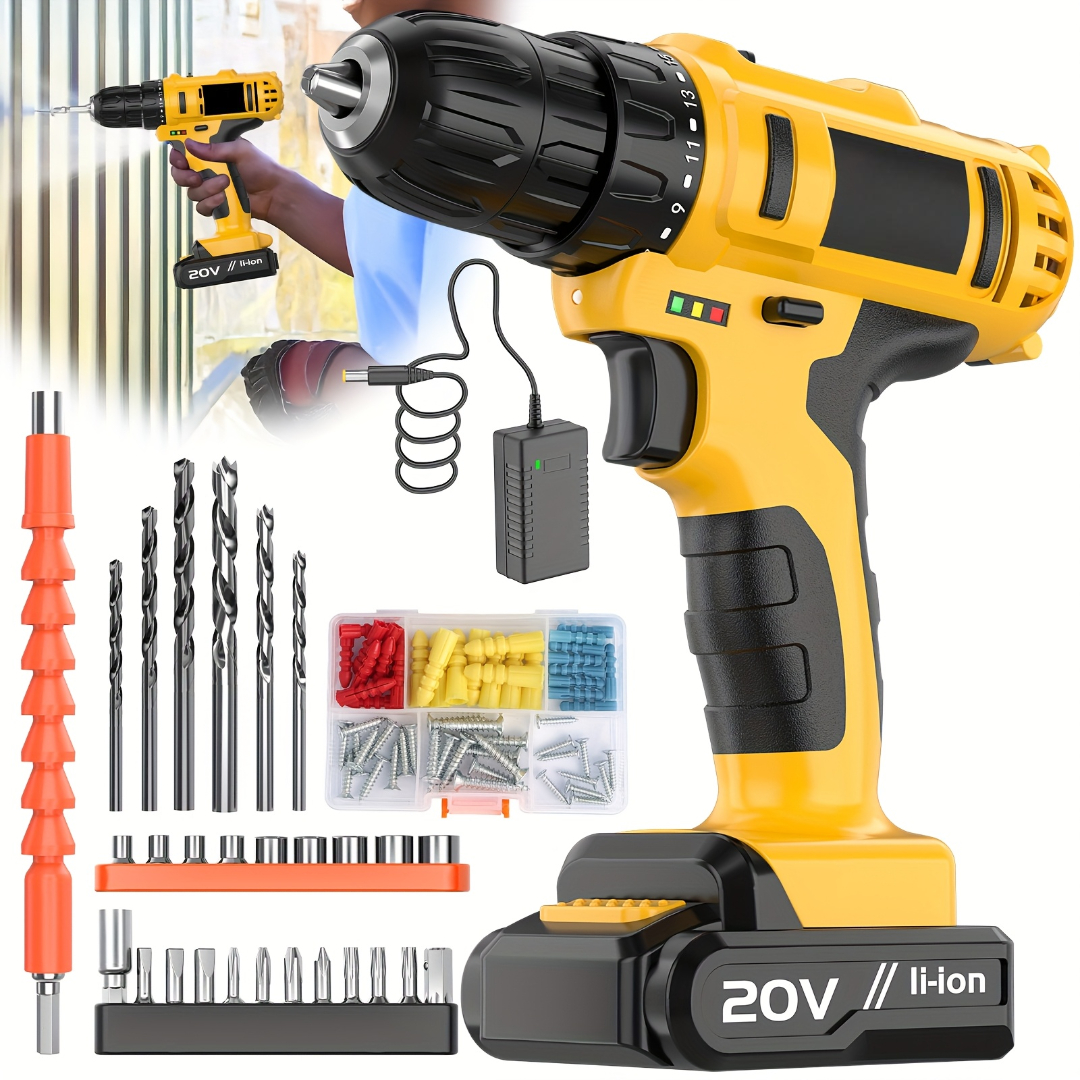 148 Pieces Of Electric Cordless Drill Tool Box Set