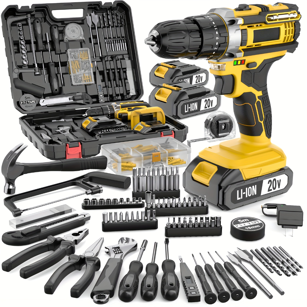 148 Pieces Of Electric Cordless Drill Tool Box Set