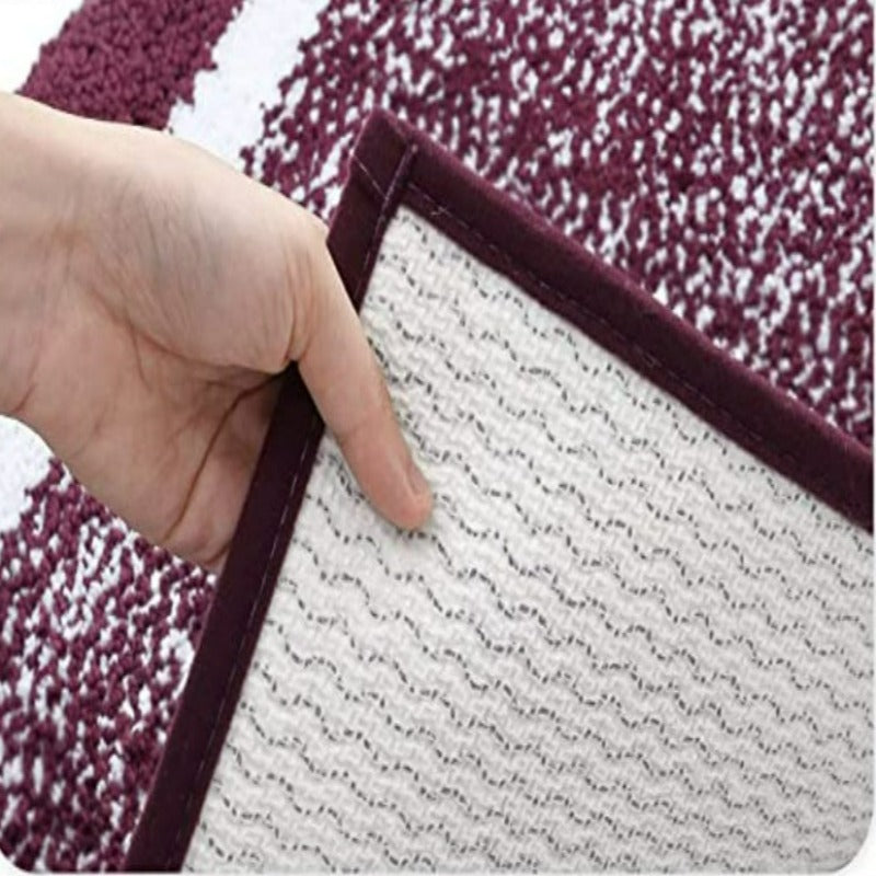 Purple Non Slip Bath Mat-Soft and Water Absorbent Rug, Machine Washable Plush Mat for Bathroom, Laundry Room and Living Room - Grafton Collection