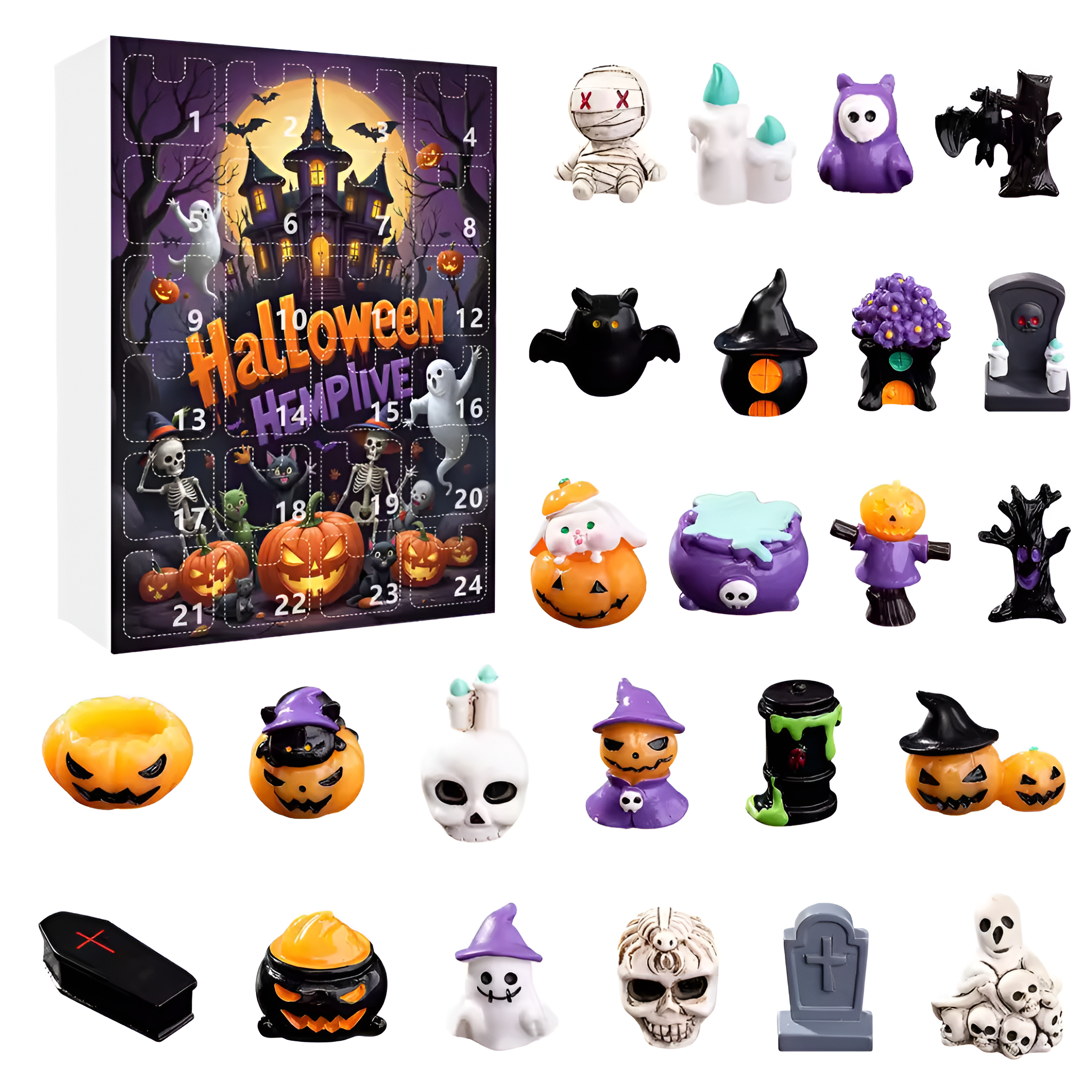 Halloween Advent Calendar With Daily Resin Display Figures