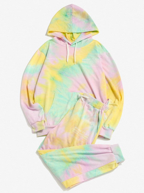 Tie Dye Letters Print Sports Outfit - Grafton Collection