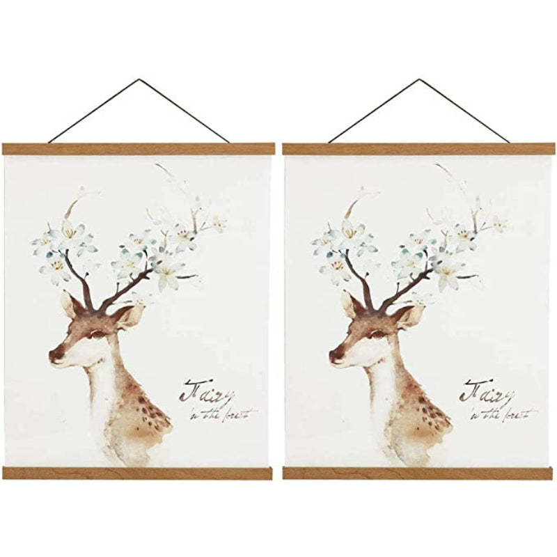 Magnetic Poster Hanger Frame - Light Wood Wooden Magnet Canvas Artwork Print - Grafton Collection