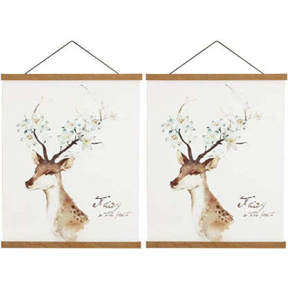 Magnetic Poster Hanger Frame - Light Wood Wooden Magnet Canvas Artwork Print - Grafton Collection