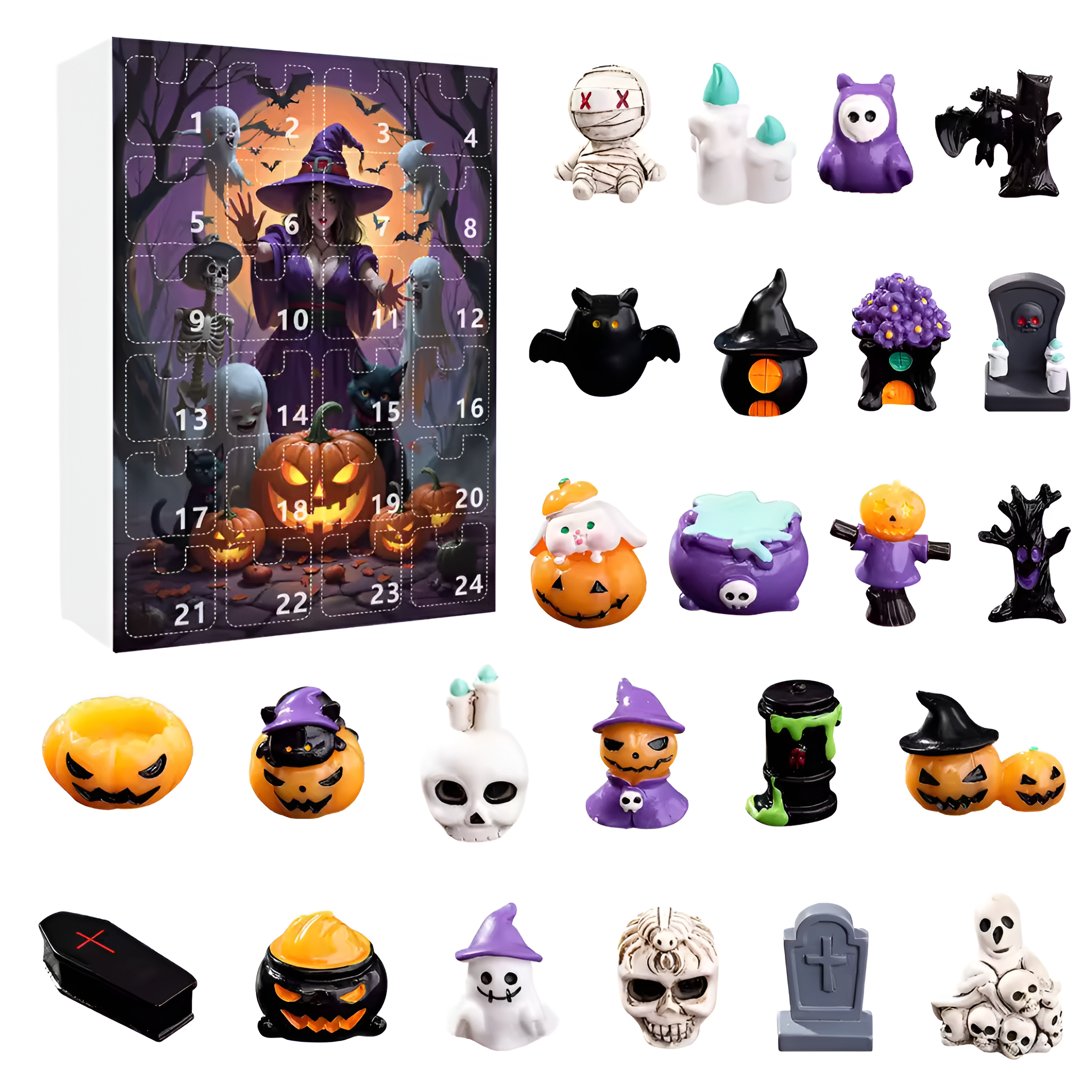 Halloween Advent Calendar With Daily Resin Display Figures