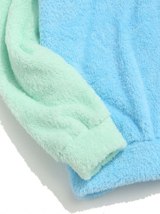 Panel Fluffy Hoodie And Pants Two Piece Set - Grafton Collection