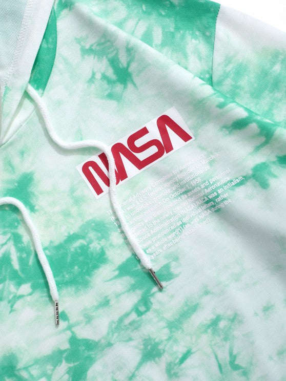 Letter Pattern Tie Dye Hoodie And Pants Set - Grafton Collection