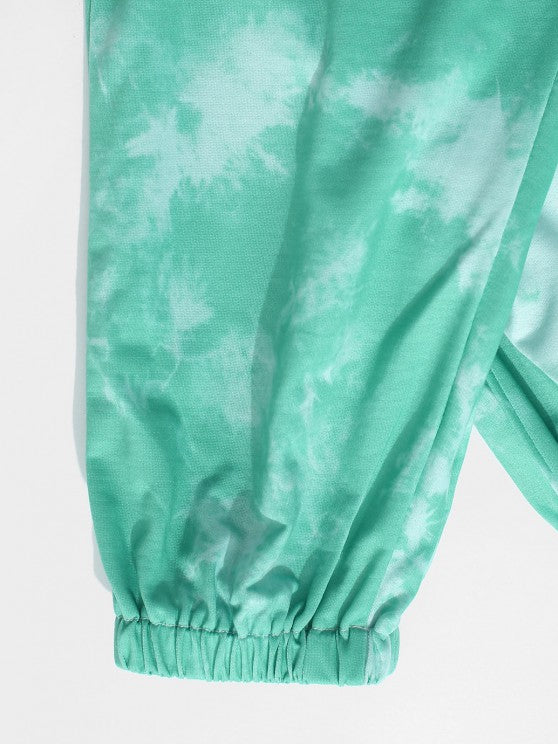 Tie Dye Happy Print Tee And Pants Set - Grafton Collection