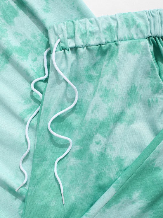 Tie Dye Happy Print Tee And Pants Set - Grafton Collection