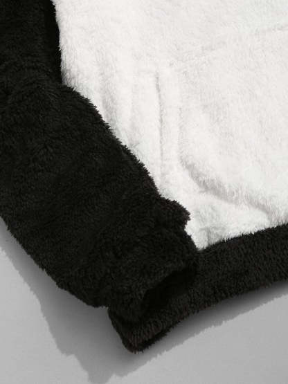 Letter Applique Fur Fluffy Hoodie And Pants Set - Grafton Collection