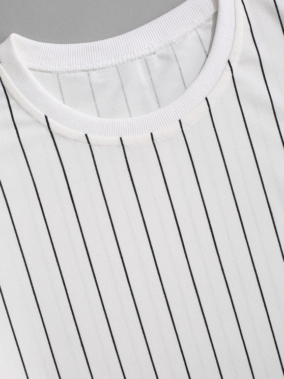 Stripe T Shirt And Shorts Two Piece Set - Grafton Collection