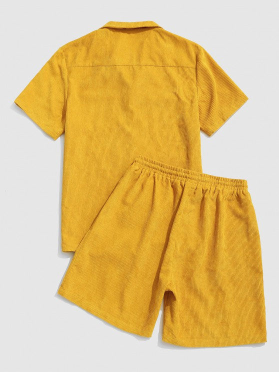 Button Up Pocket Shirt And Shorts - Grafton Collection