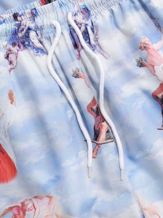 Characters Renaissance Printed Shirt And Shorts Set - Grafton Collection