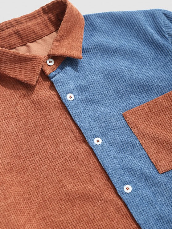 Two Tone Pocket Shirt And Shorts Set - Grafton Collection