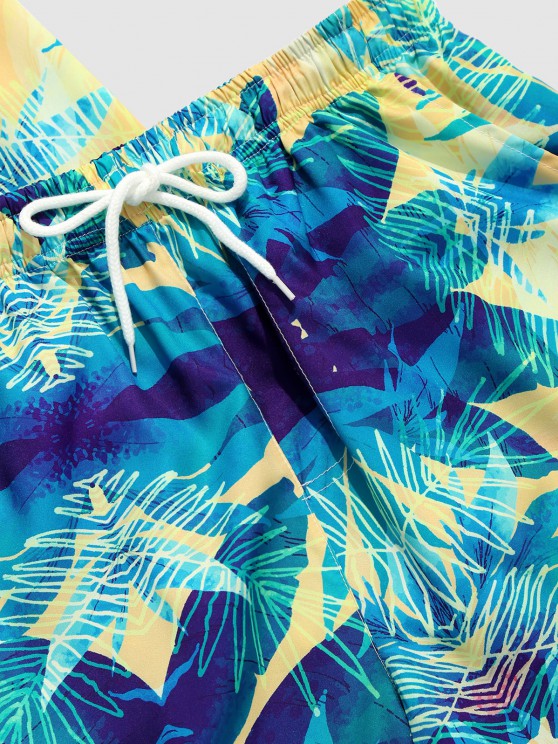 Tropical Leaves Print Shirt And Length Shorts - Grafton Collection