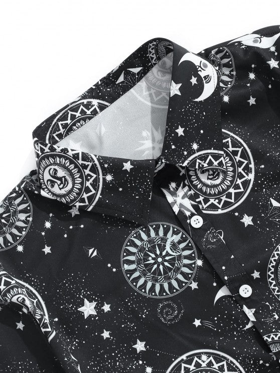 Sun Moon Star Printed Shirt And Shorts - Grafton Collection