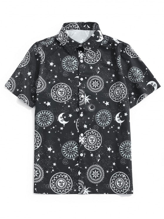 Sun Moon Star Printed Shirt And Shorts - Grafton Collection