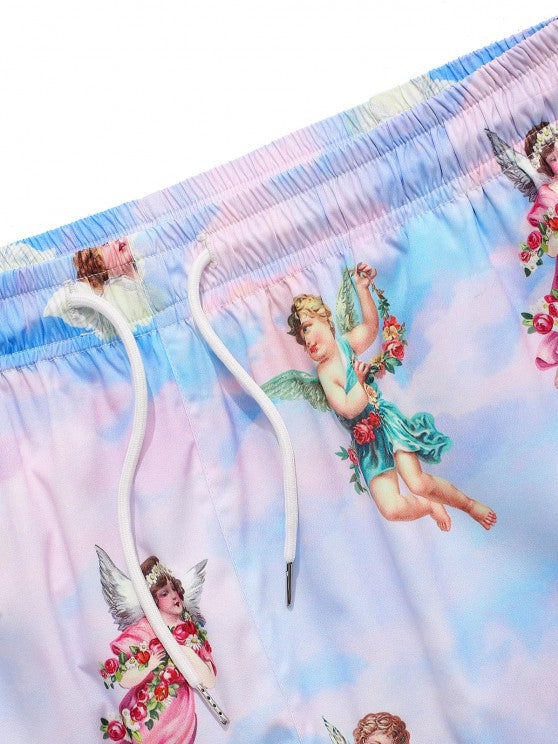 Floral Angel Printed Shirt And Shorts - Grafton Collection