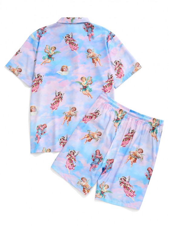 Floral Angel Printed Shirt And Shorts - Grafton Collection